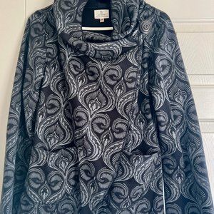 Nepalese cotton jacket in black and grey print